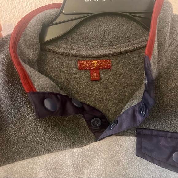 7 FOR ALL MANKIND Boys Color Sz XL Polar Fleece Jacket Funnel neck Snap Button - Picture 5 of 10